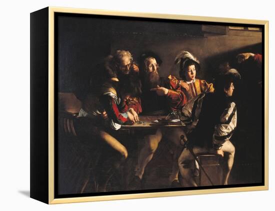 The Calling of St Matthew-Caravaggio-Framed Premier Image Canvas