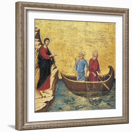 The Calling of the Apostles Peter and Andrew-Duccio di Buoninsegna-Framed Art Print