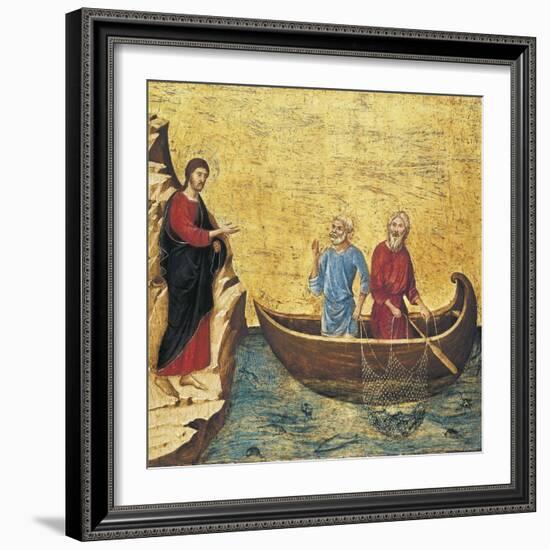 The Calling of the Apostles Peter and Andrew-Duccio di Buoninsegna-Framed Art Print