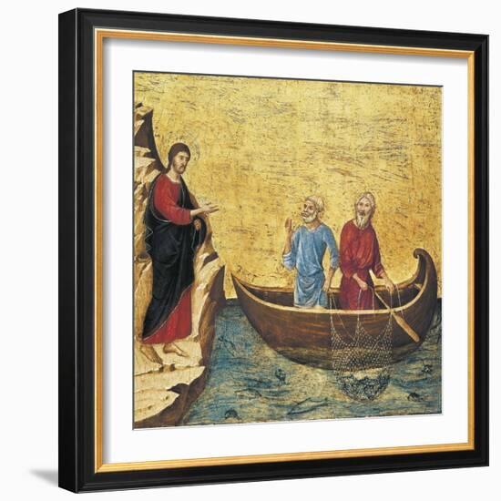 The Calling of the Apostles Peter and Andrew-Duccio di Buoninsegna-Framed Art Print