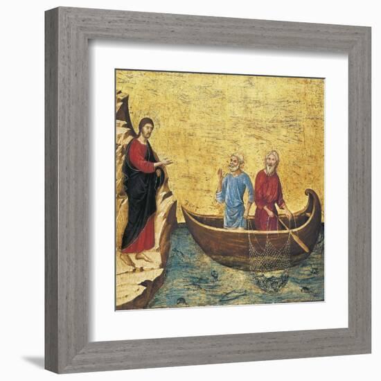 The Calling of the Apostles Peter and Andrew-Duccio di Buoninsegna-Framed Art Print