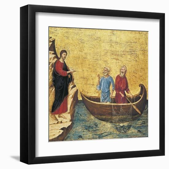 The Calling of the Apostles Peter and Andrew-Duccio di Buoninsegna-Framed Art Print