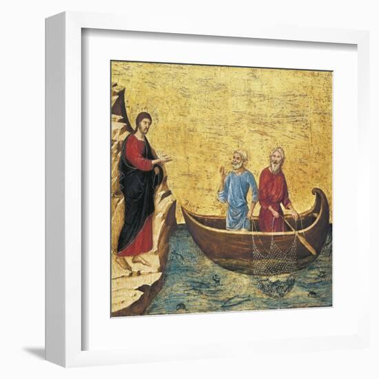 The Calling of the Apostles Peter and Andrew-Duccio di Buoninsegna-Framed Art Print