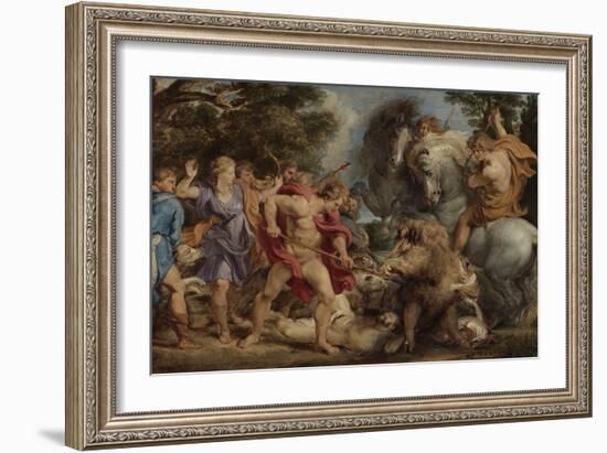 The Calydonian Boar Hunt, c.1611-2-Peter Paul Rubens-Framed Giclee Print