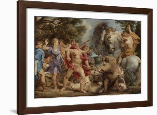 The Calydonian Boar Hunt-Peter Paul Rubens-Framed Art Print
