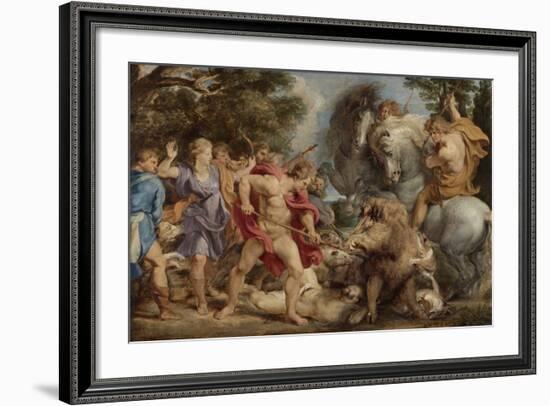 The Calydonian Boar Hunt-Peter Paul Rubens-Framed Art Print