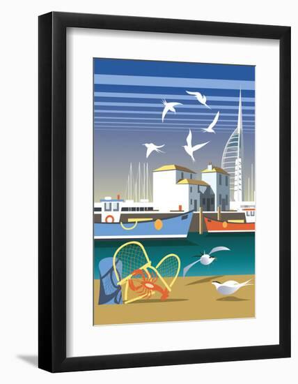 The Camber, Portsmouth - Dave Thompson Contemporary Travel Print-Dave Thompson-Framed Art Print