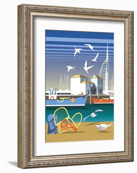 The Camber, Portsmouth - Dave Thompson Contemporary Travel Print-Dave Thompson-Framed Art Print