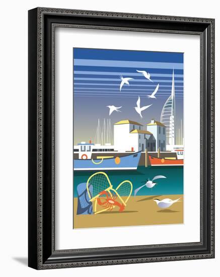 The Camber, Portsmouth - Dave Thompson Contemporary Travel Print-Dave Thompson-Framed Art Print