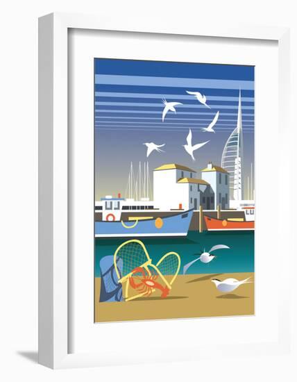 The Camber, Portsmouth - Dave Thompson Contemporary Travel Print-Dave Thompson-Framed Art Print