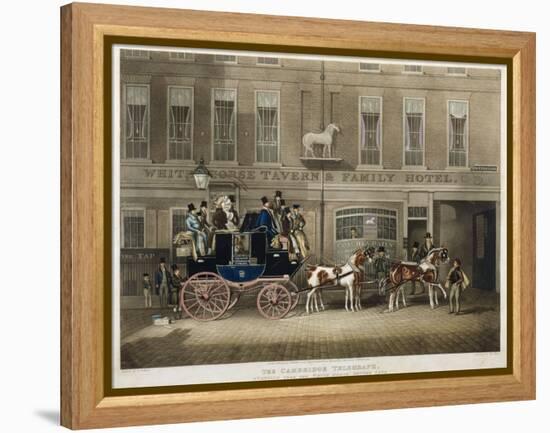 the Cambridge Teelgraph , White Horse, Fetter Lane, London (Engraving)-James Pollard-Framed Premier Image Canvas