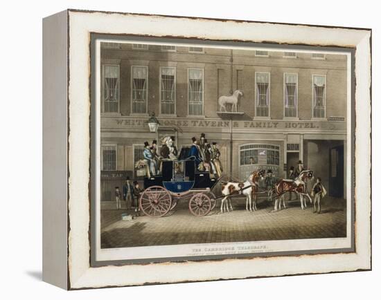 the Cambridge Teelgraph , White Horse, Fetter Lane, London (Engraving)-James Pollard-Framed Premier Image Canvas