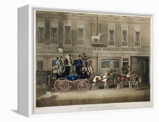 the Cambridge Teelgraph , White Horse, Fetter Lane, London (Engraving)-James Pollard-Framed Premier Image Canvas