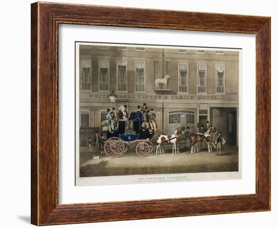 the Cambridge Teelgraph , White Horse, Fetter Lane, London (Engraving)-James Pollard-Framed Giclee Print