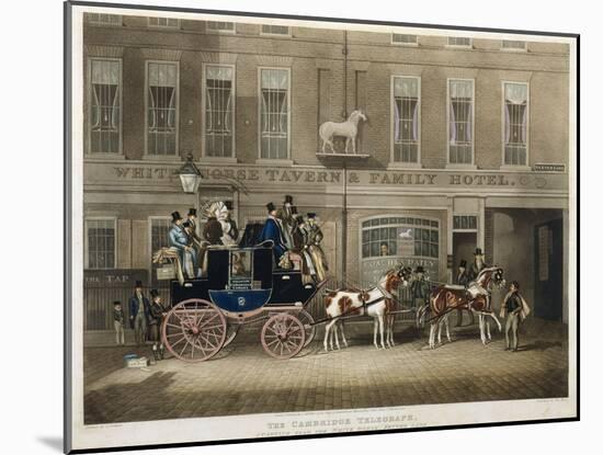 the Cambridge Teelgraph , White Horse, Fetter Lane, London (Engraving)-James Pollard-Mounted Giclee Print