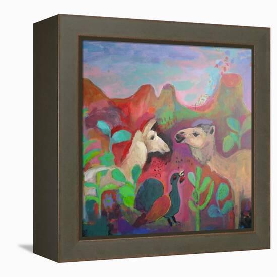 The Camel and the Llama-Iria Fernandez Alvarez-Framed Stretched Canvas