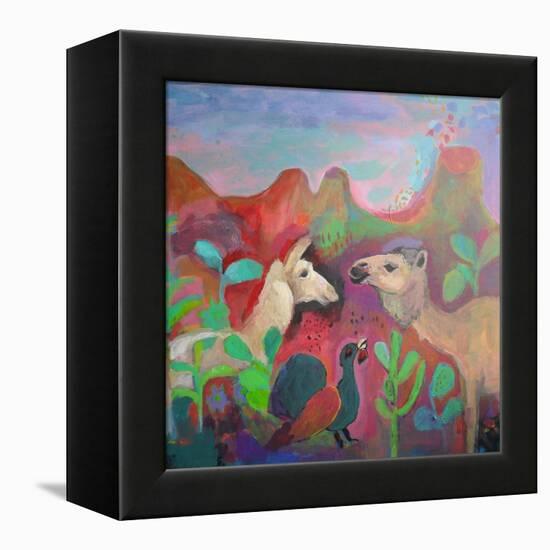 The Camel and the Llama-Iria Fernandez Alvarez-Framed Stretched Canvas