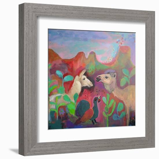 The Camel and the Llama-Iria Fernandez Alvarez-Framed Art Print