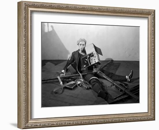 The Cameraman, Buster Keaton, 1928-null-Framed Premium Photographic Print