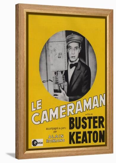 The Cameraman, French Movie Poster, 1928-null-Framed Stretched Canvas