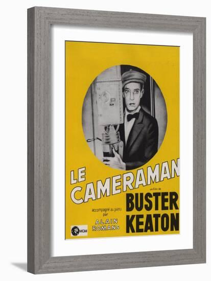 The Cameraman, French Movie Poster, 1928-null-Framed Art Print