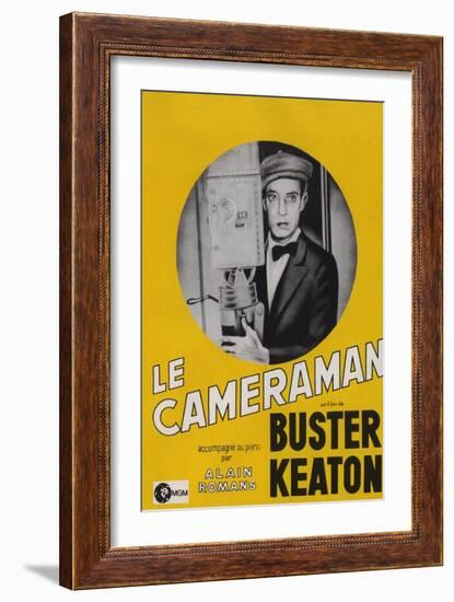 The Cameraman, French Movie Poster, 1928-null-Framed Art Print