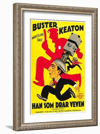 The Cameraman, Spanish Movie Poster, 1928-null-Framed Art Print