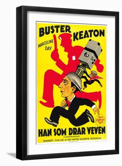 The Cameraman, Spanish Movie Poster, 1928-null-Framed Art Print