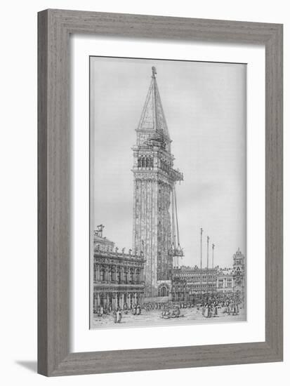 'The Campanile of St. Mark's While Undergoing Repair in 1745', 1903-Canaletto-Framed Giclee Print