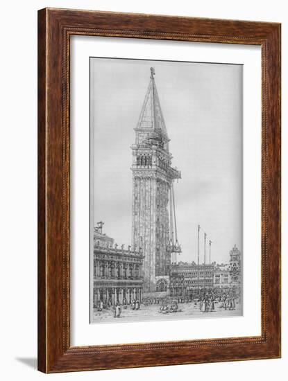 'The Campanile of St. Mark's While Undergoing Repair in 1745', 1903-Canaletto-Framed Giclee Print