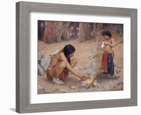 The Campfire-Eanger Irving Couse-Framed Giclee Print