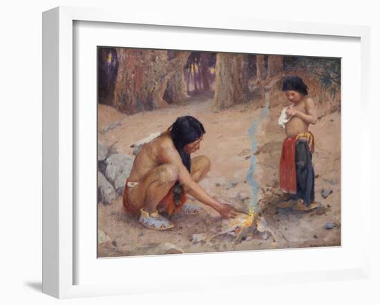 The Campfire-Eanger Irving Couse-Framed Giclee Print