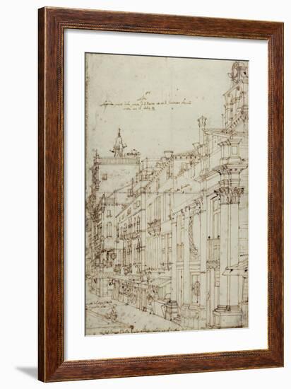 The Campo S. Basso: The North Side with the Church, 1740s-Canaletto-Framed Art Print
