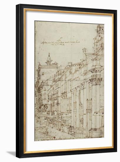 The Campo S. Basso: The North Side with the Church, 1740s-Canaletto-Framed Art Print