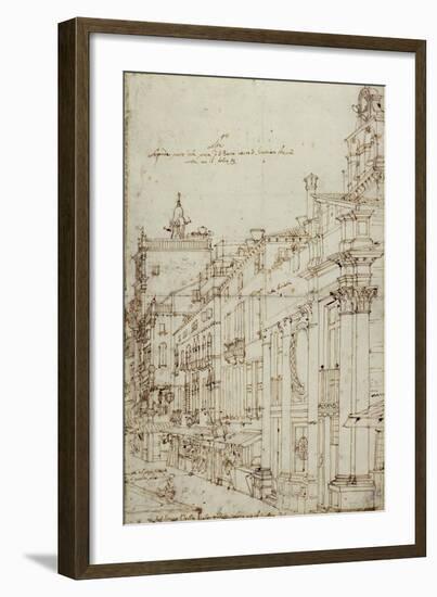 The Campo S. Basso: The North Side with the Church, 1740s-Canaletto-Framed Art Print