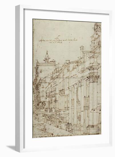 The Campo S. Basso: The North Side with the Church, 1740s-Canaletto-Framed Art Print