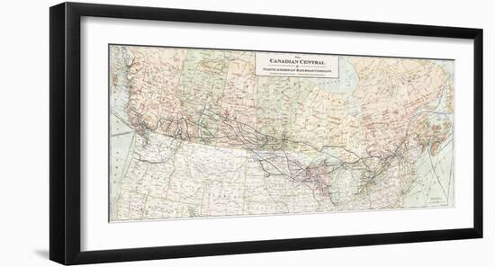 The Canadian Central and North American Railroad Map-The Vintage Collection-Framed Giclee Print