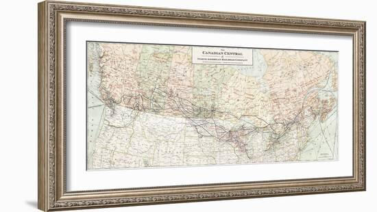 The Canadian Central and North American Railroad Map-The Vintage Collection-Framed Giclee Print