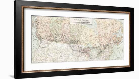 The Canadian Central and North American Railroad Map-The Vintage Collection-Framed Giclee Print