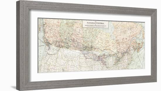 The Canadian Central and North American Railroad Map-The Vintage Collection-Framed Giclee Print