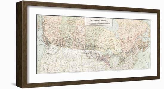 The Canadian Central and North American Railroad Map-The Vintage Collection-Framed Giclee Print