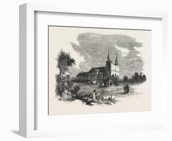 The Canadian Red River Exploring Expedition: St. Boniface Cathedral, Red River, 1858-null-Framed Giclee Print