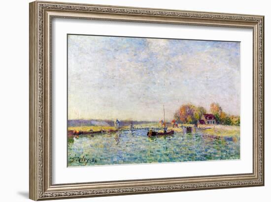 The Canal, 1884 (Oil on Canvas)-Alfred Sisley-Framed Giclee Print