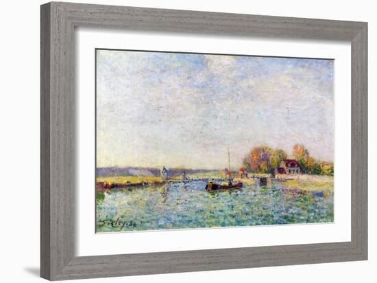 The Canal, 1884 (Oil on Canvas)-Alfred Sisley-Framed Giclee Print