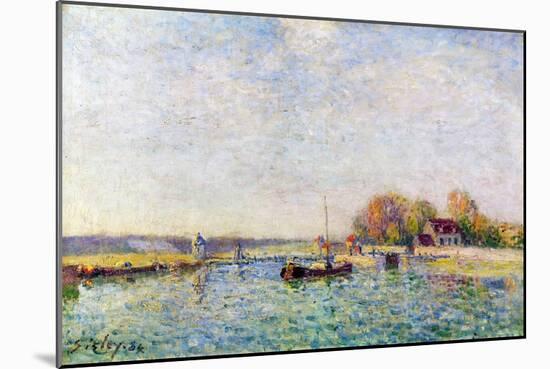 The Canal, 1884 (Oil on Canvas)-Alfred Sisley-Mounted Giclee Print