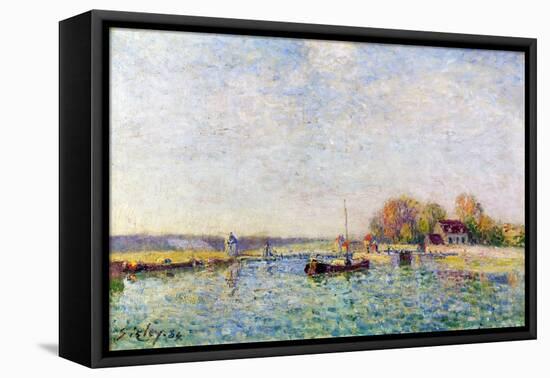 The Canal, 1884 (Oil on Canvas)-Alfred Sisley-Framed Premier Image Canvas