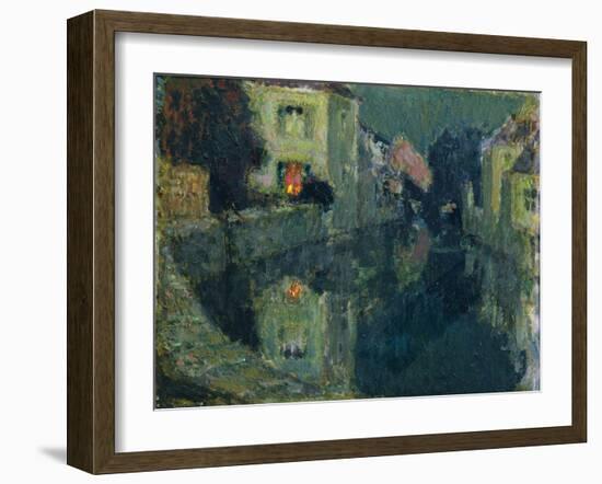 The Canal at Night-Henri Eugene Augustin Le Sidaner-Framed Giclee Print