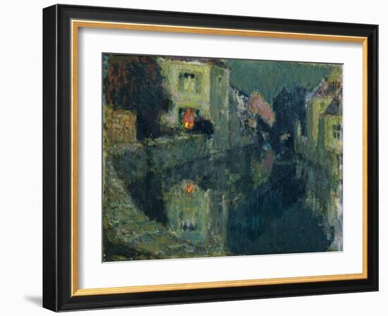 The Canal at Night-Henri Eugene Augustin Le Sidaner-Framed Giclee Print