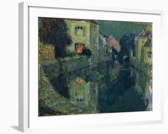 The Canal at Night-Henri Eugene Augustin Le Sidaner-Framed Giclee Print