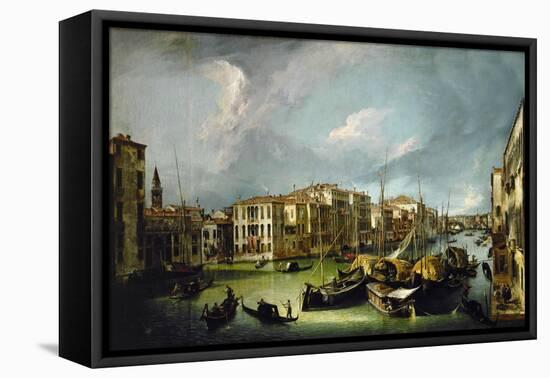 The Canal Grande in Venice with (in far background) the Rialto-bridge. 1726-1730-Canaletto-Framed Premier Image Canvas